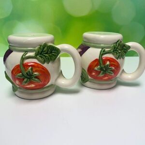 Fresh Veggies – Tomatoes & Eggplant Salt & Pepper Shakers (1990s)